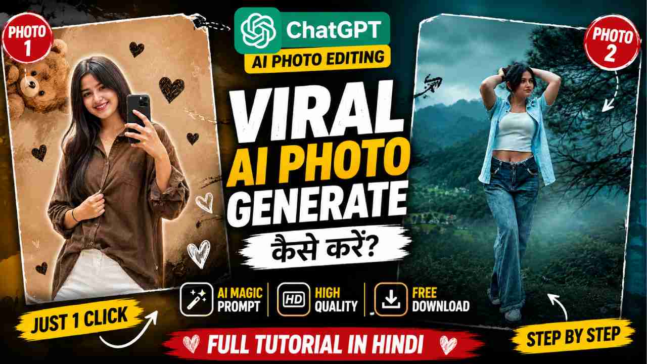 ChatGPT Viral Aesthetic Photo Editing Prompt 2026 Thumbnail with Teddy Selfie and Cinematic Mountain AI Photo